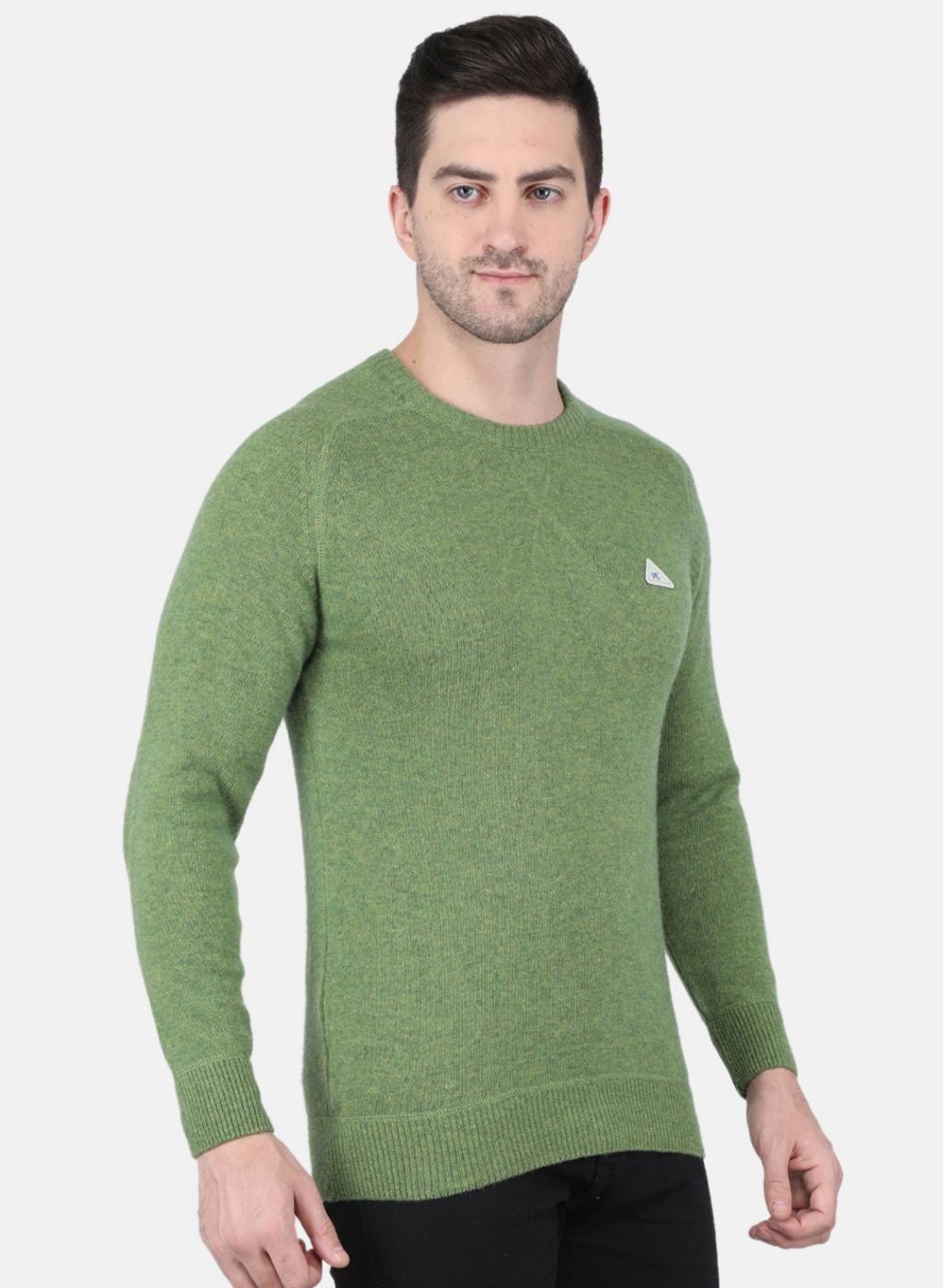 Men Green Solid Pullover