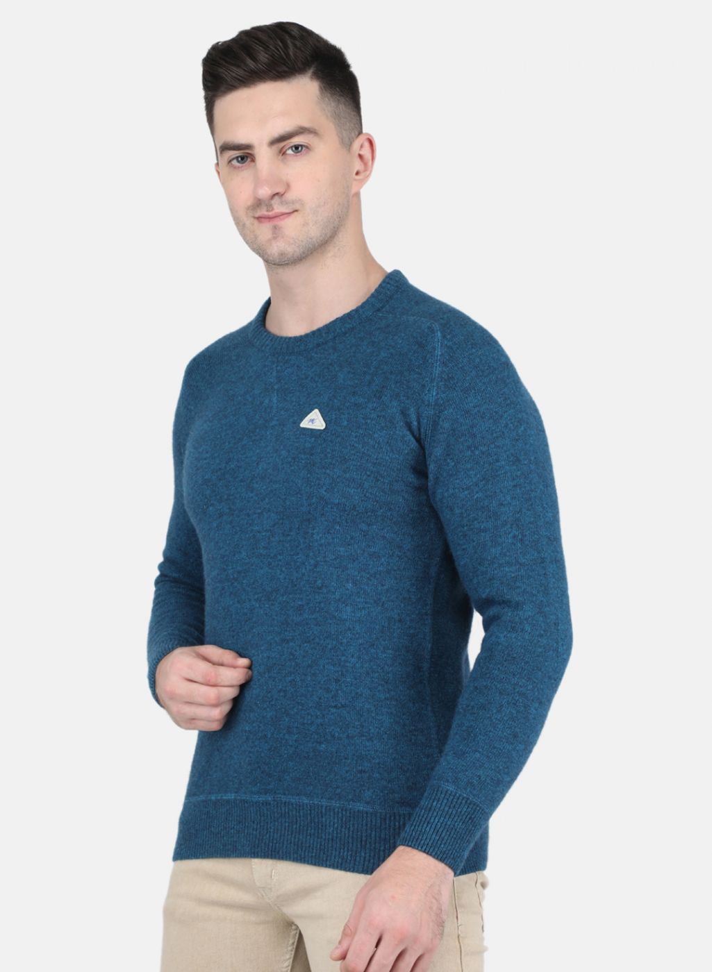 Men Blue Solid Pullover