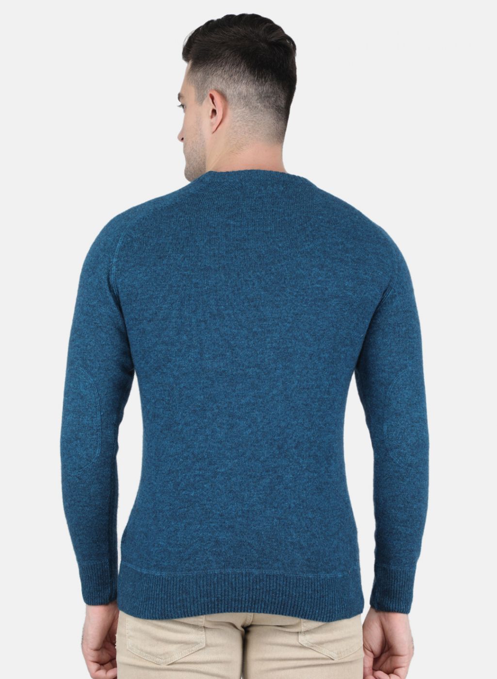 Men Blue Solid Pullover