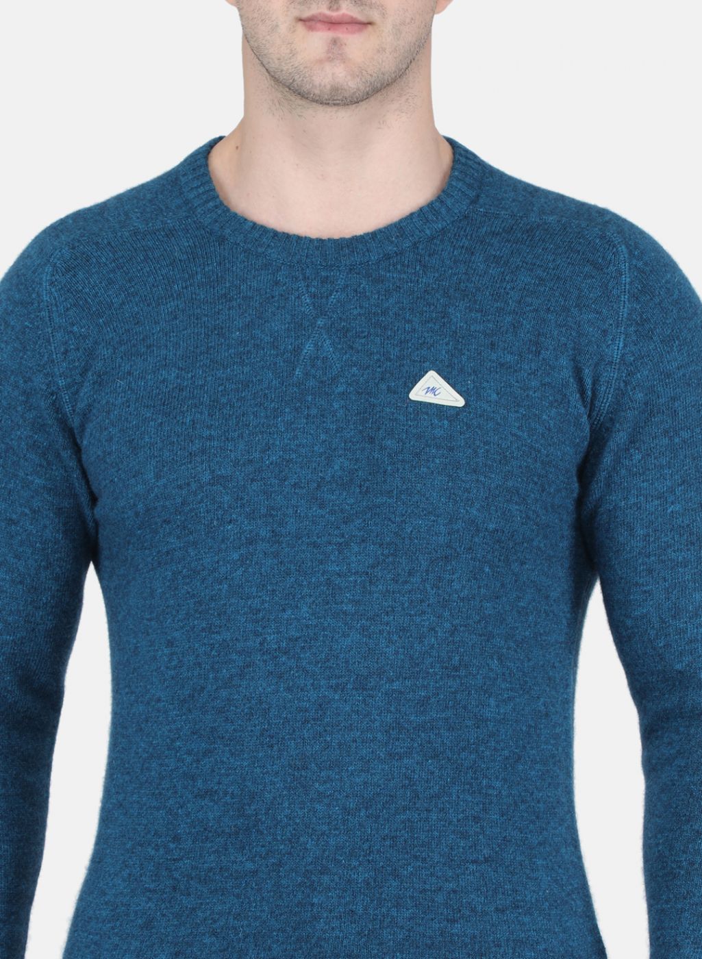 Men Blue Solid Pullover