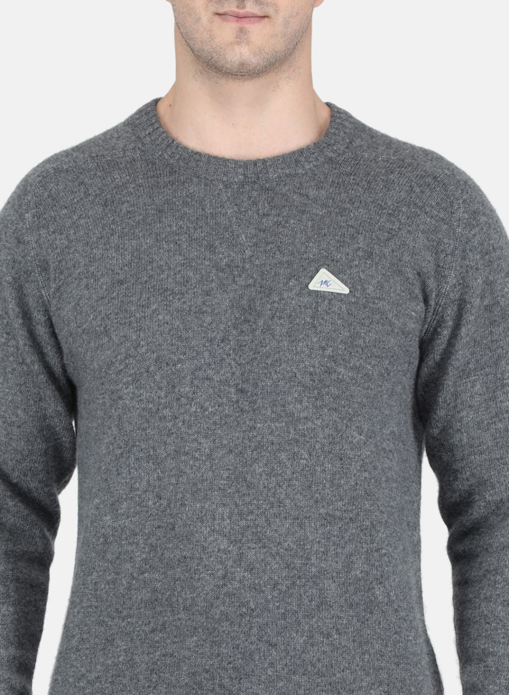 Men Grey Solid Pullover