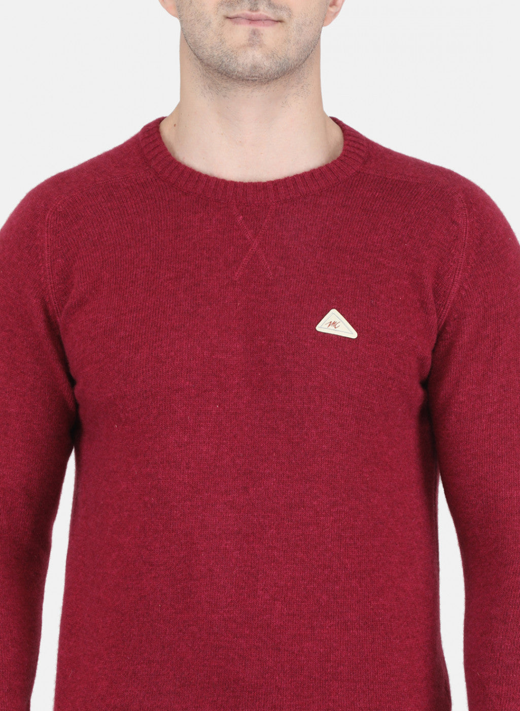 Men Red Solid Pullover