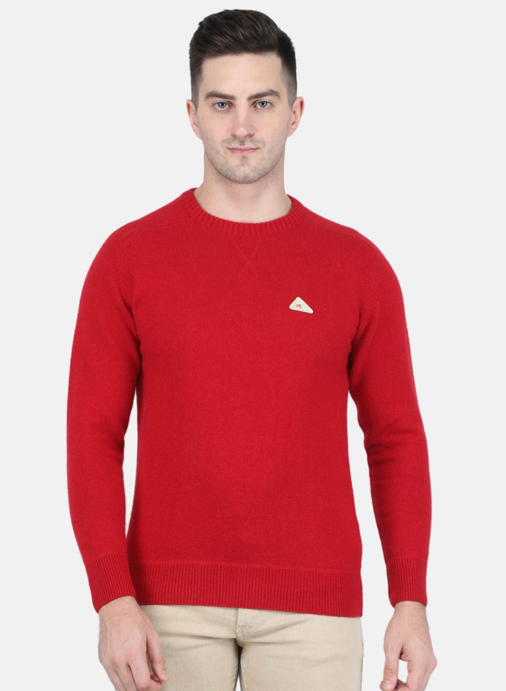 Men Maroon Solid Pullover