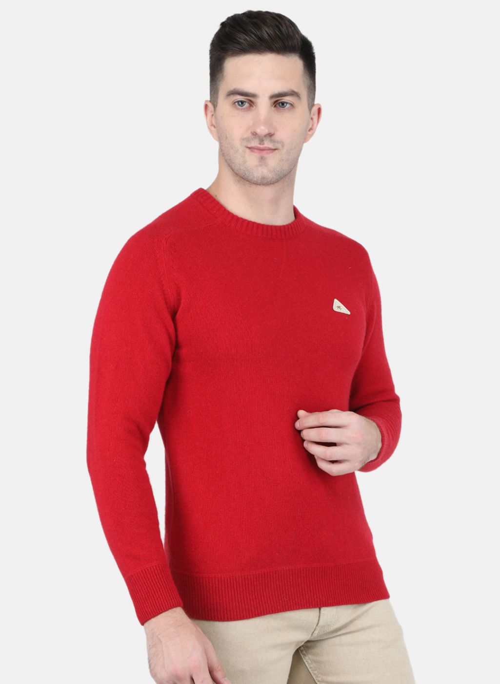 Men Maroon Solid Pullover