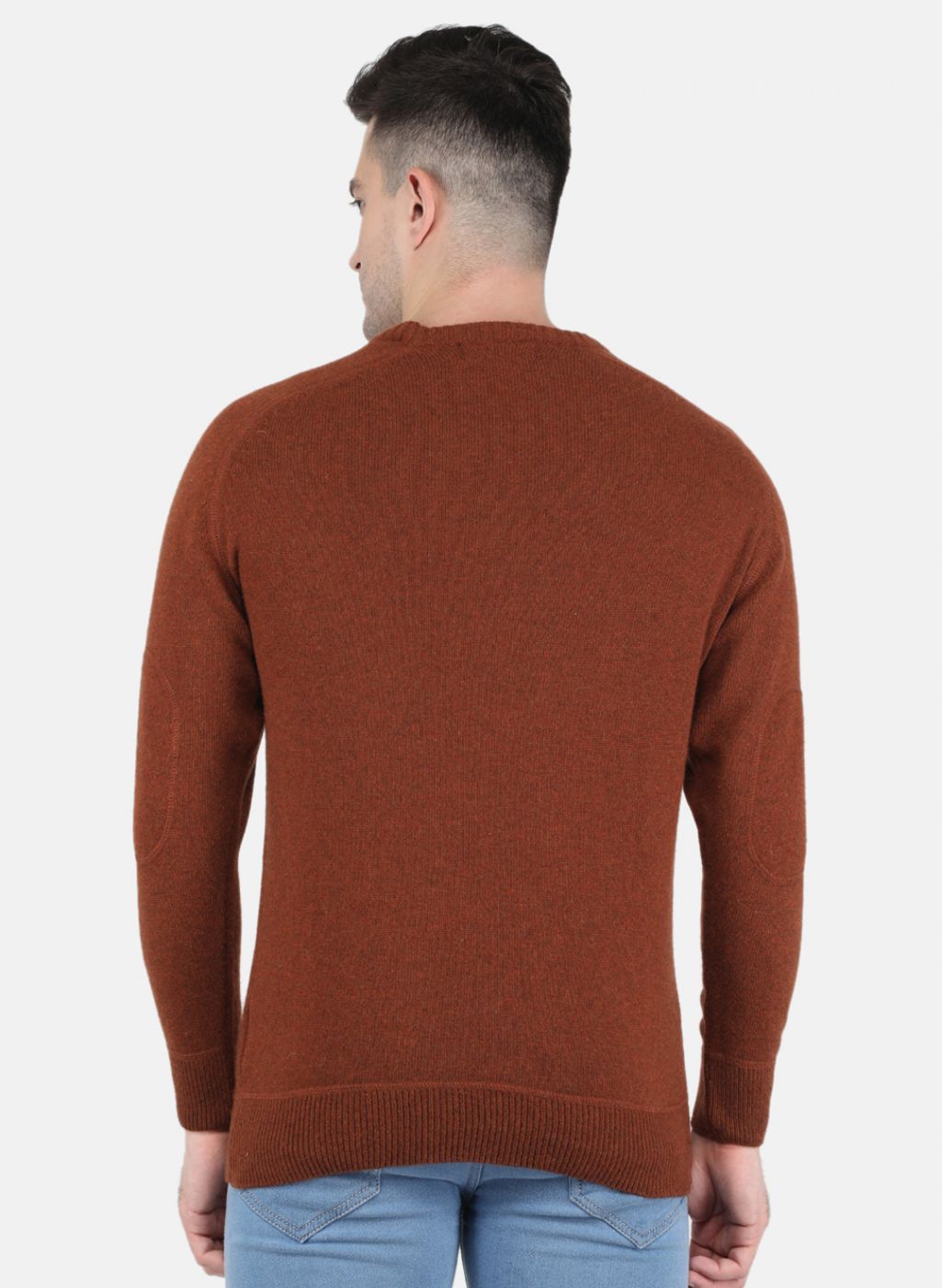 Men Brown Solid Pullover