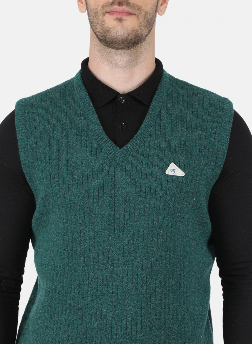 Men Green Solid Sweater