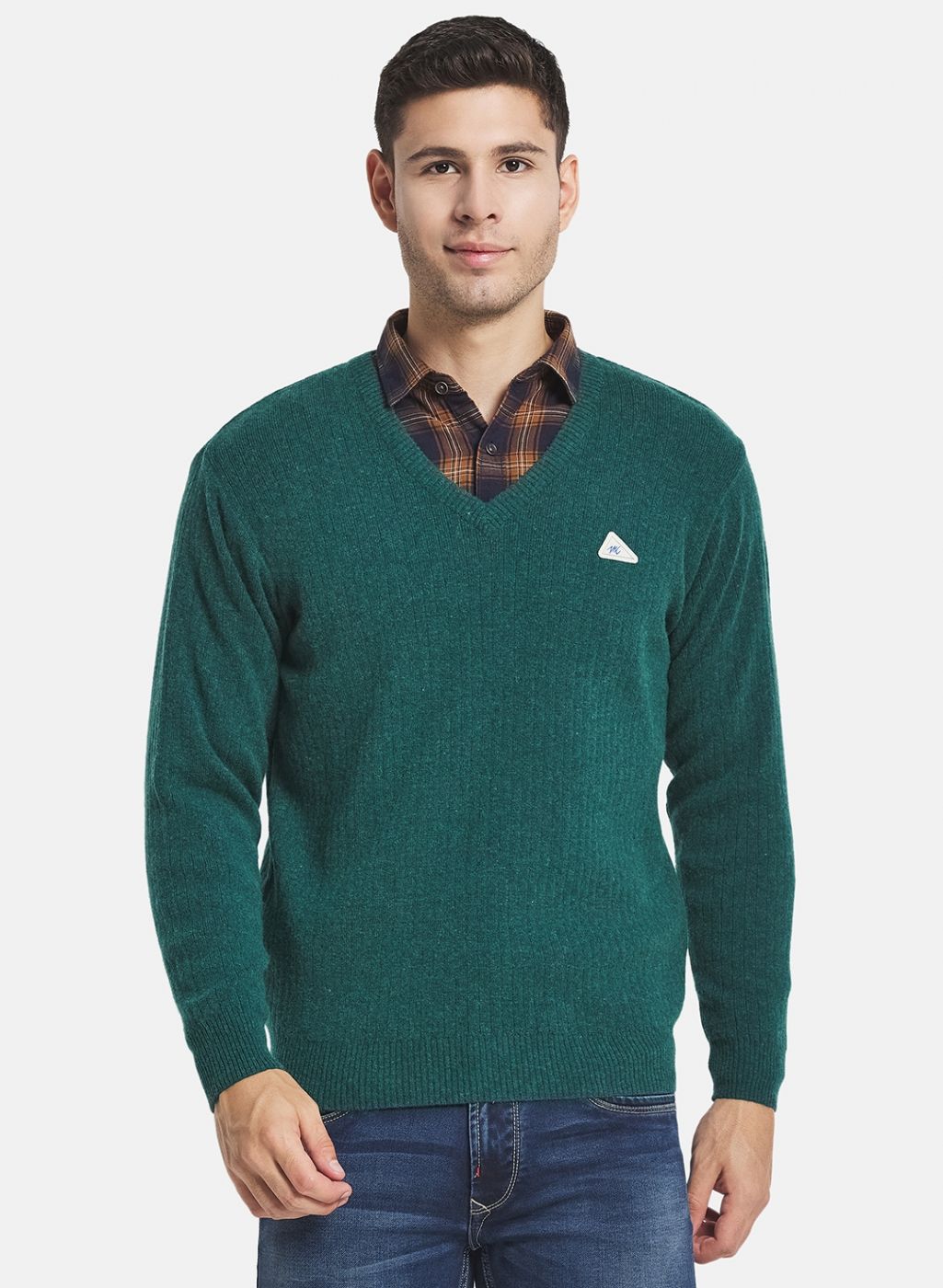 Men Green Solid Pullover