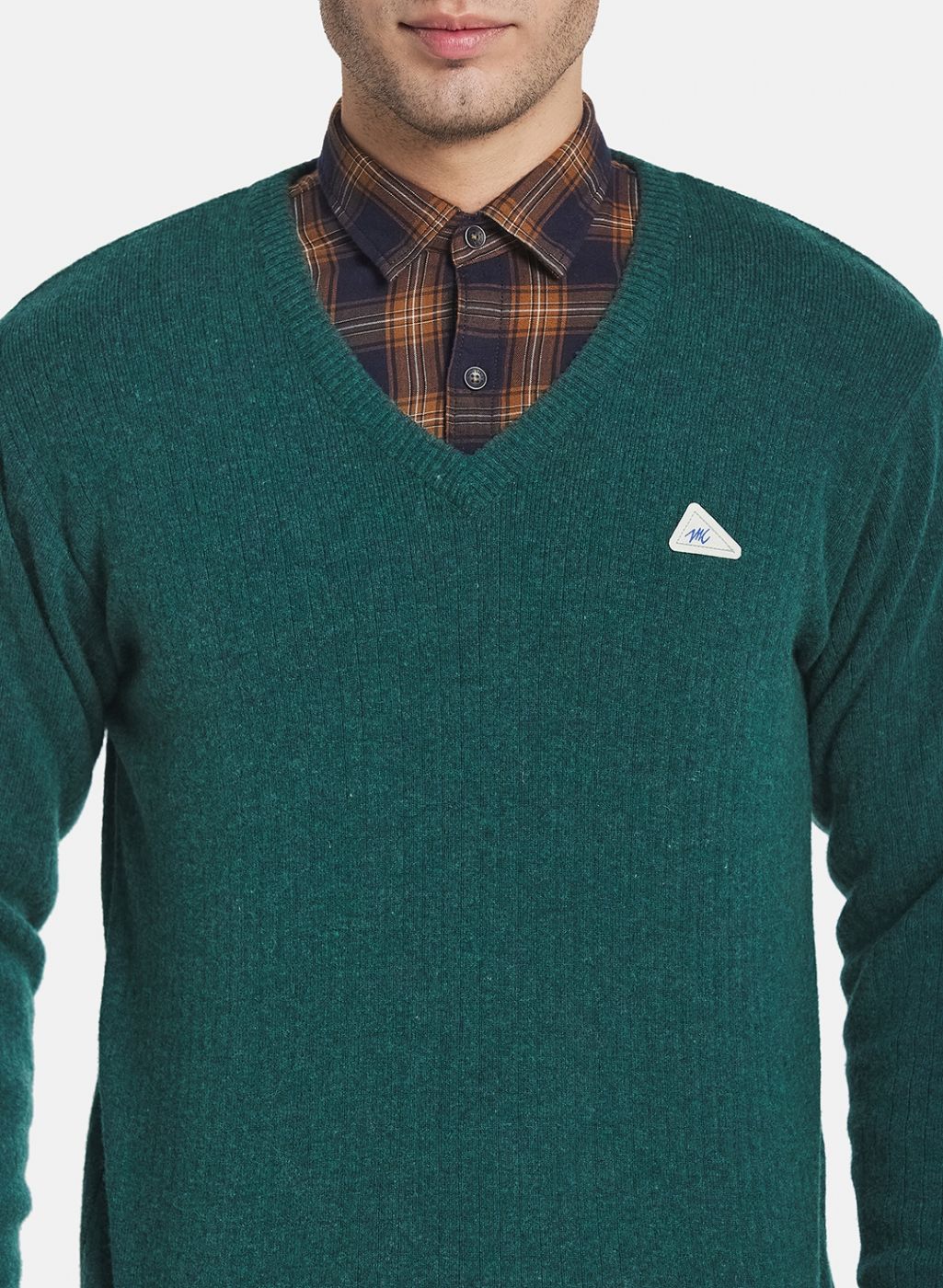 Men Green Solid Pullover