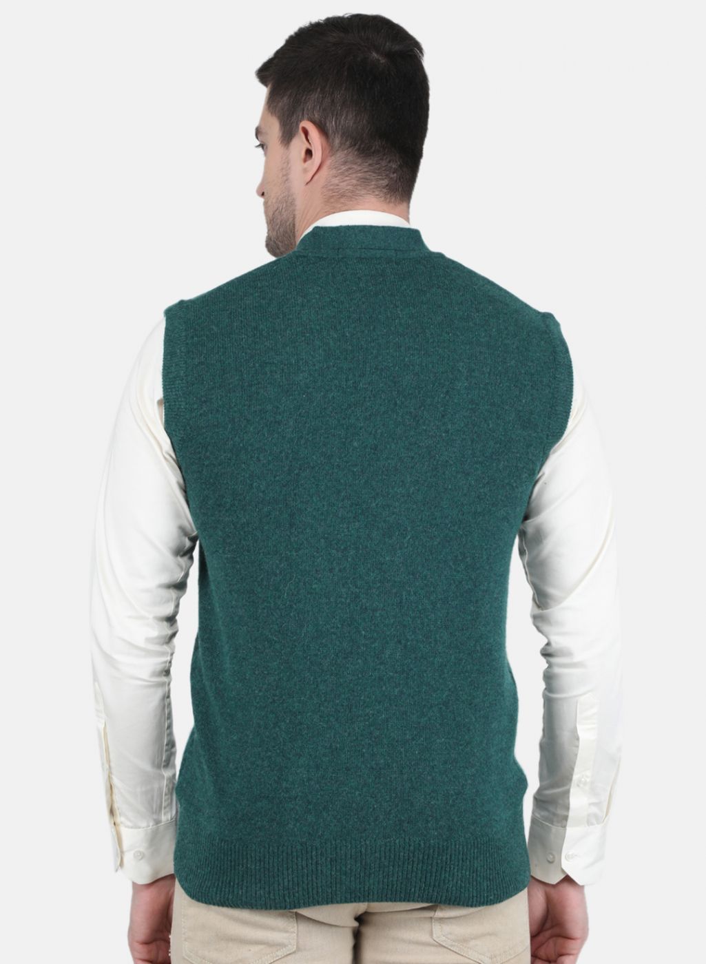 Men Green Solid Cardigan