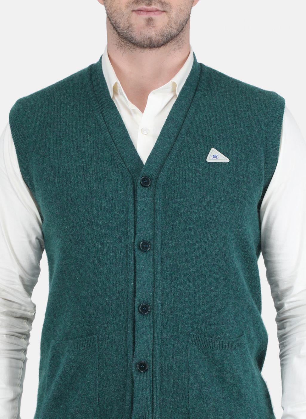 Men Green Solid Cardigan