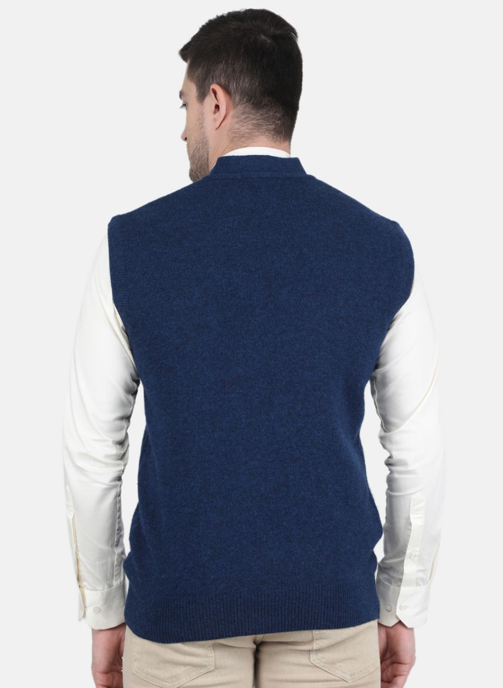 Men Blue Solid Cardigan