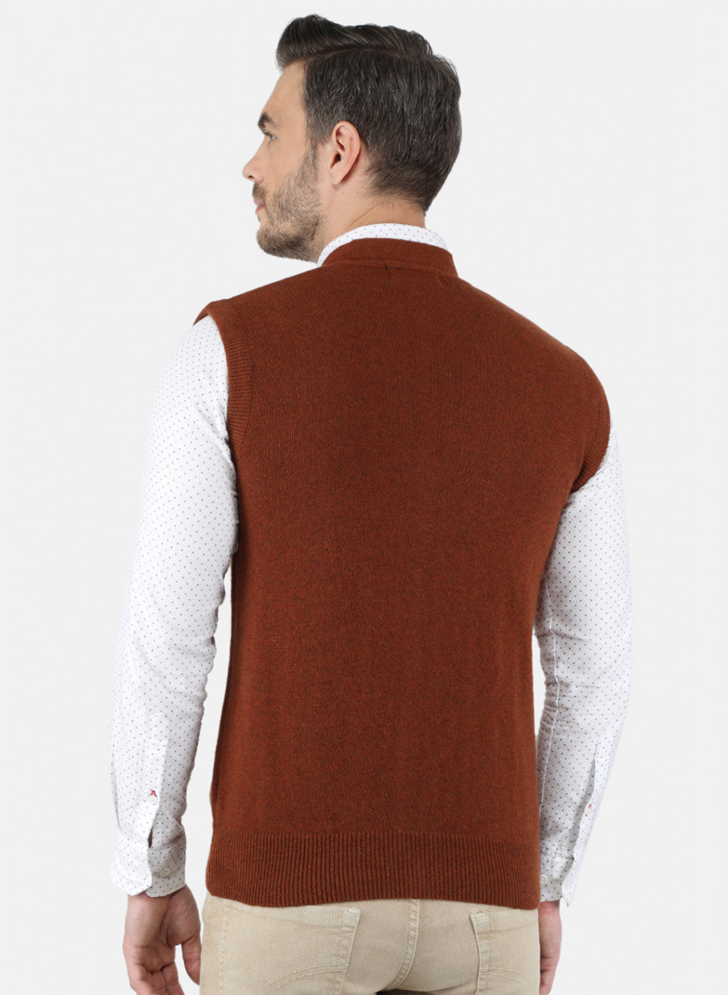 Men Brown Solid Cardigan