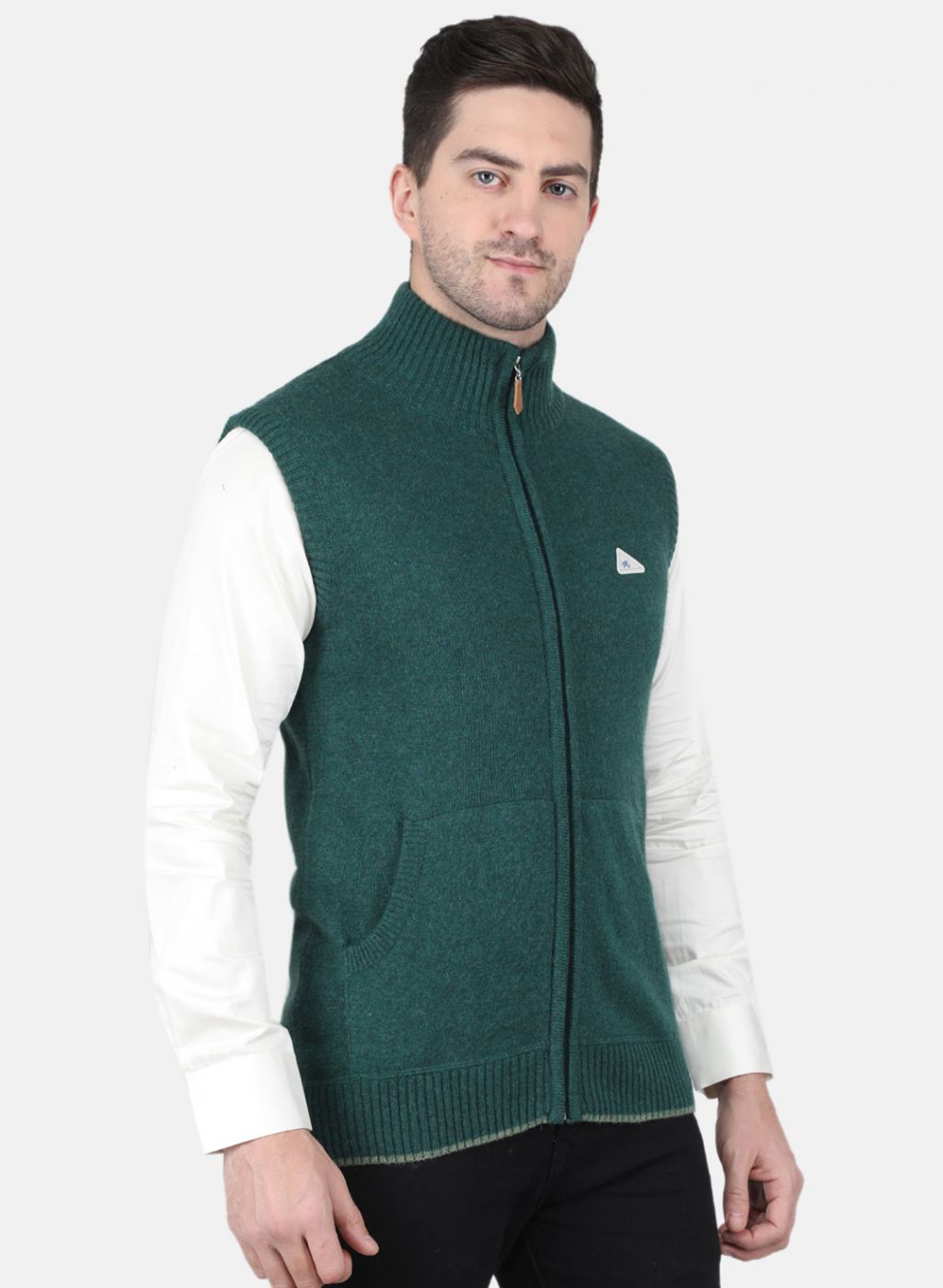 Men Green Solid Sweater