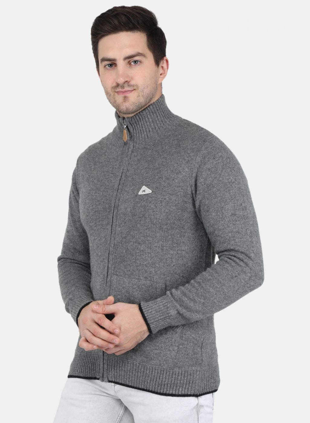 Men Beige Solid Pullover