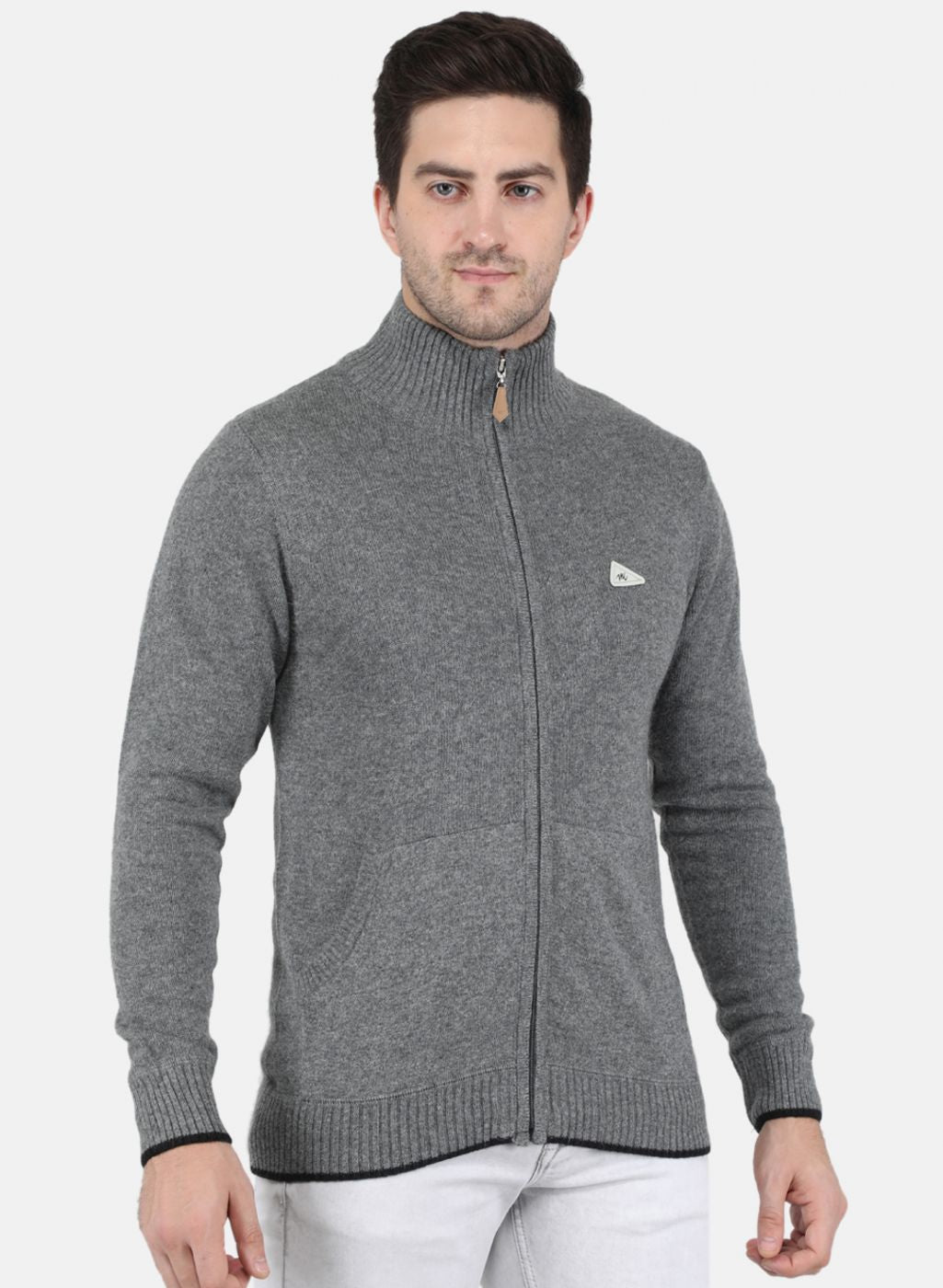 Men Beige Solid Pullover