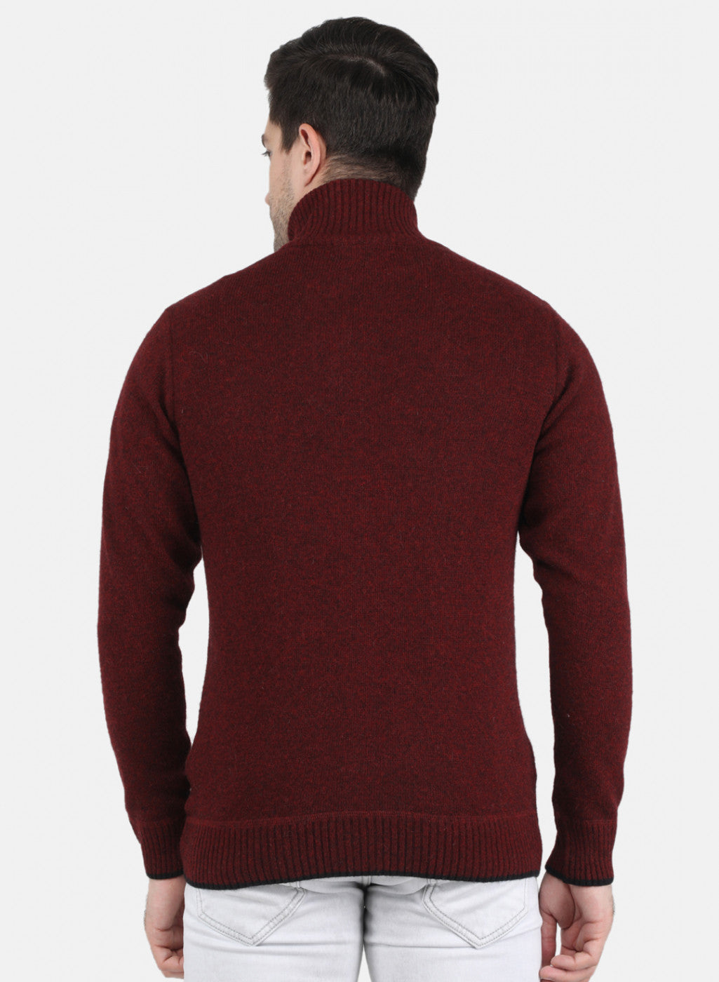 Men Maroon Solid Pullover