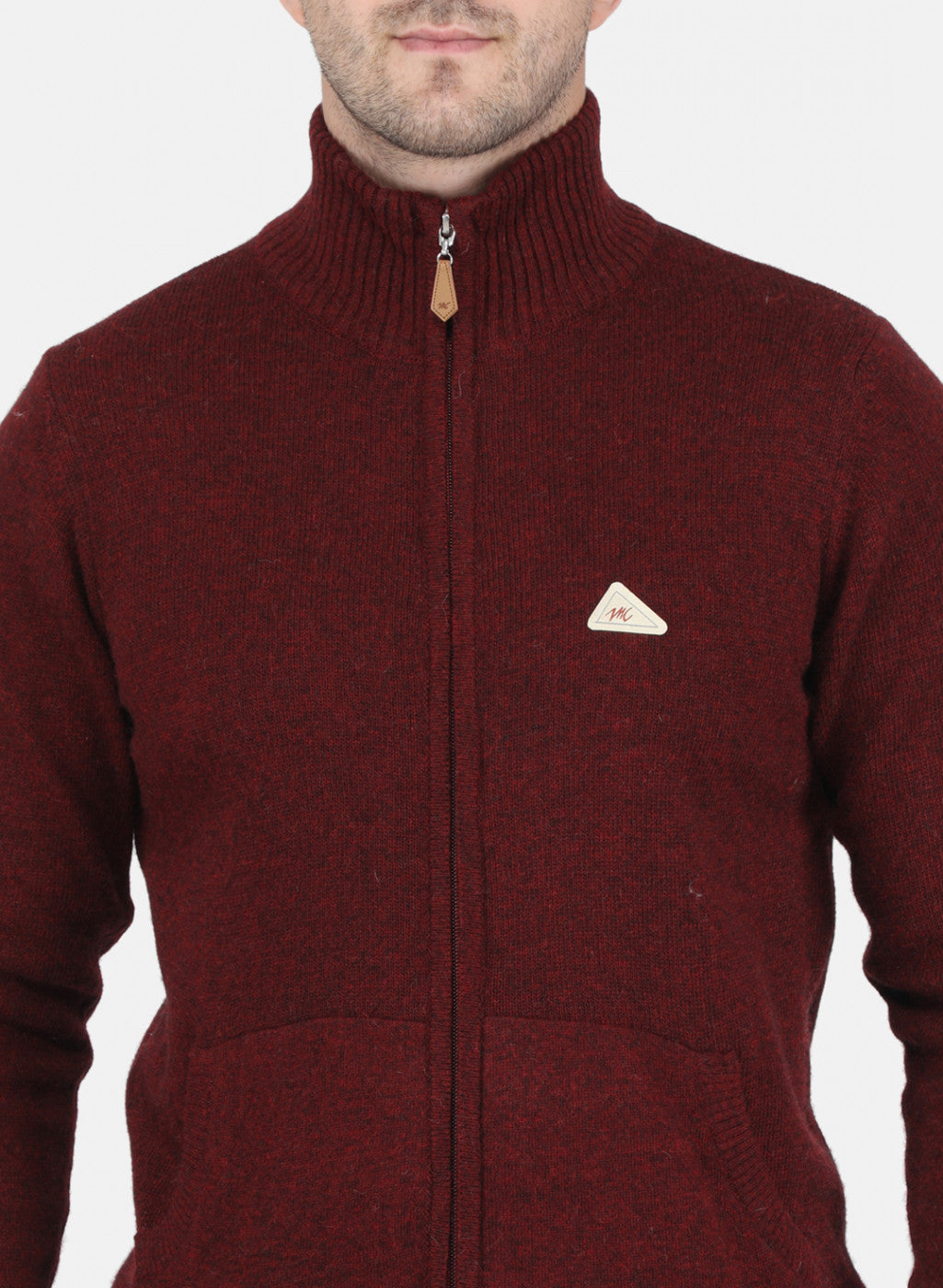 Men Maroon Solid Pullover