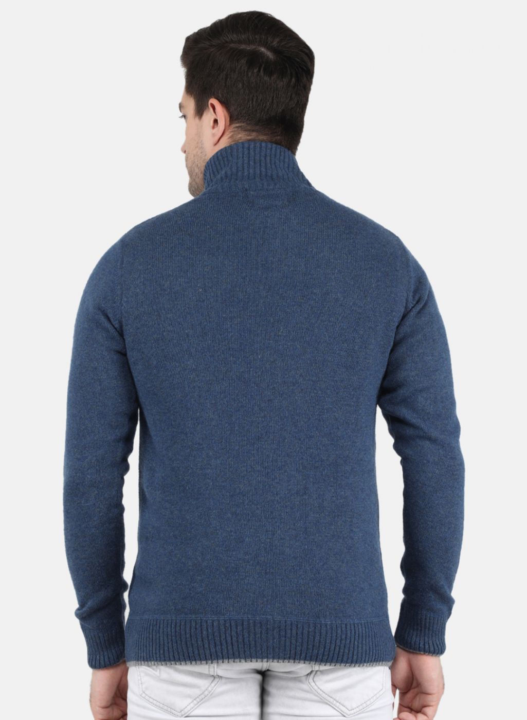 Men Blue Solid Pullover