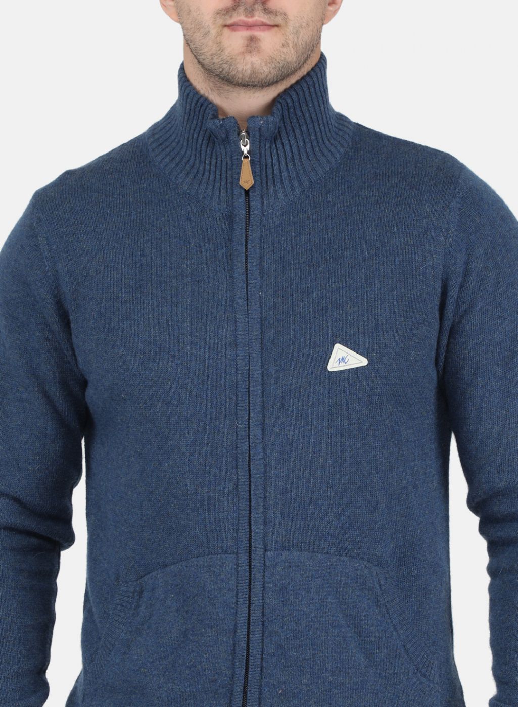 Men Blue Solid Pullover