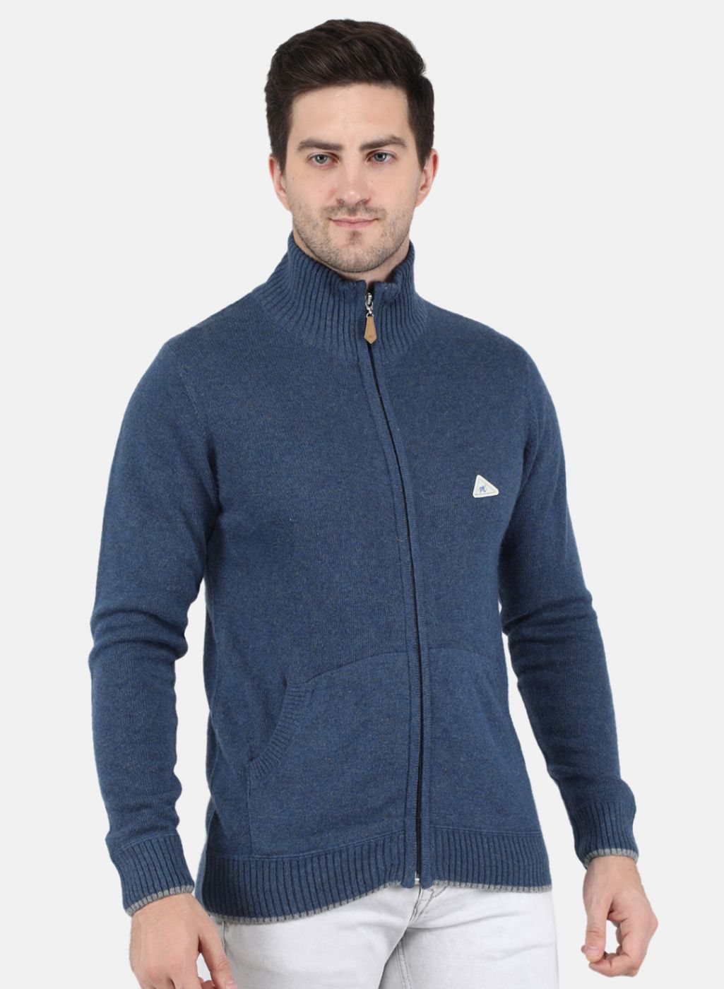 Men Blue Solid Pullover