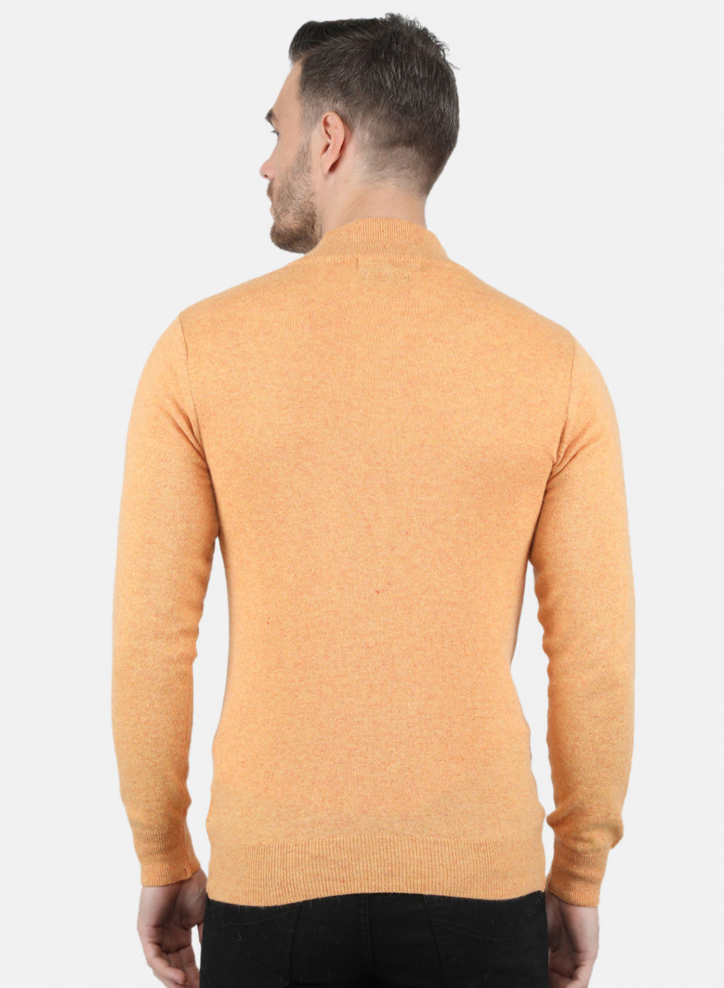 Men Orange Solid Pullover