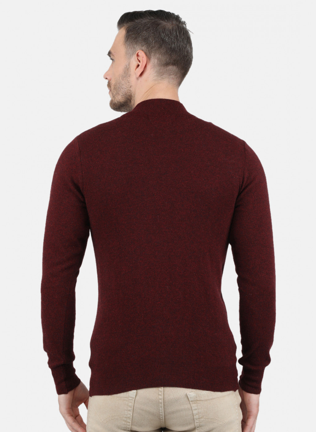 Men Maroon Solid Pullover