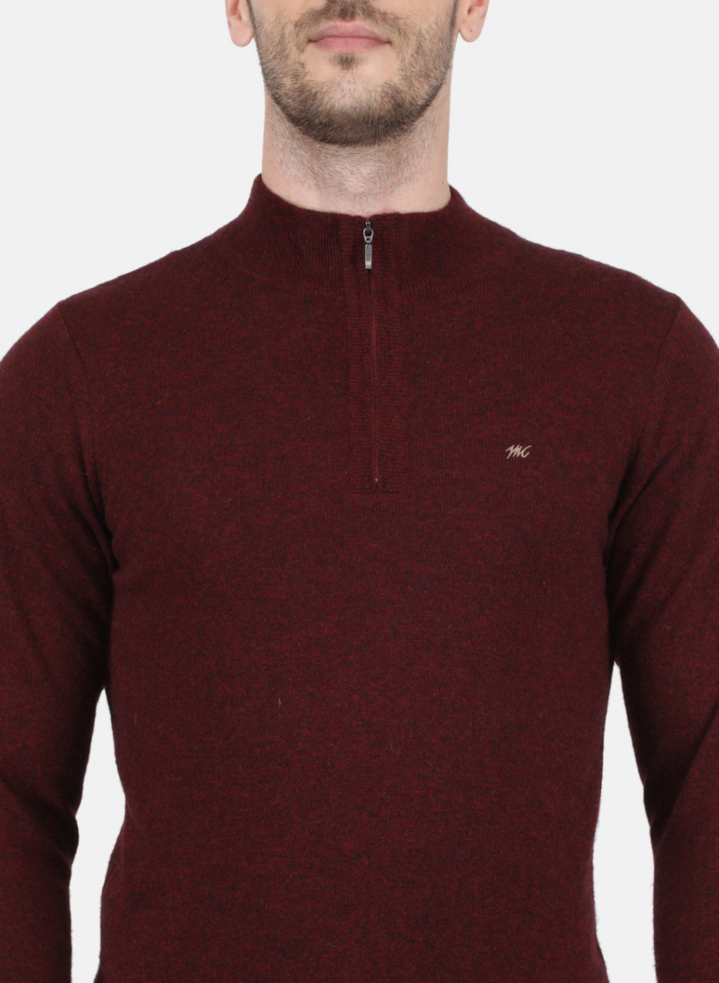 Men Maroon Solid Pullover