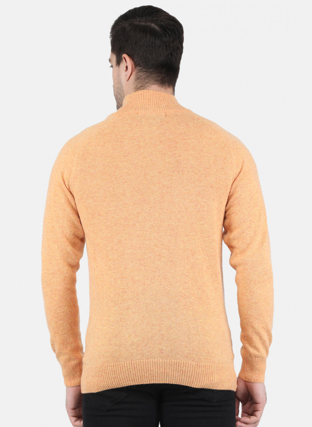 Men Orange Solid Pullover