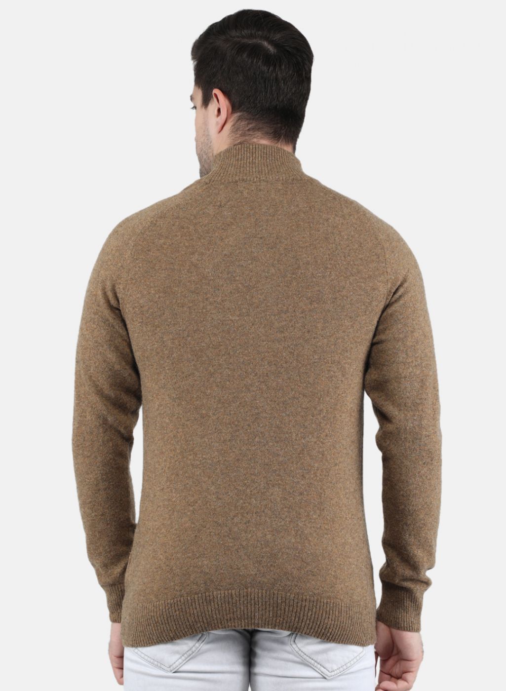 Men Brown Solid Pullover