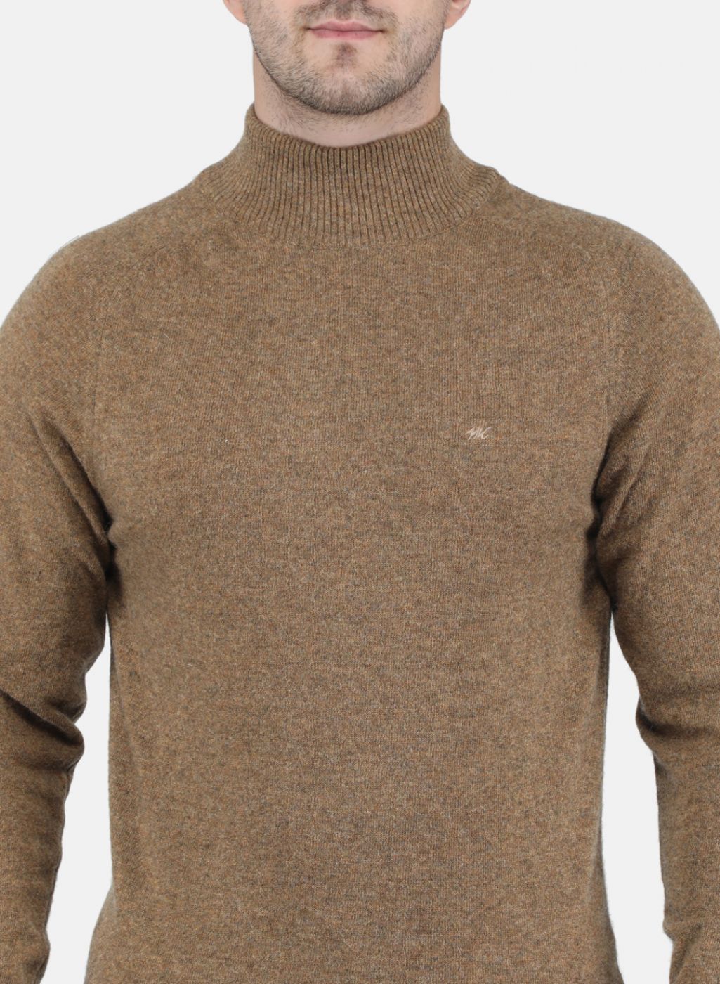 Men Brown Solid Pullover