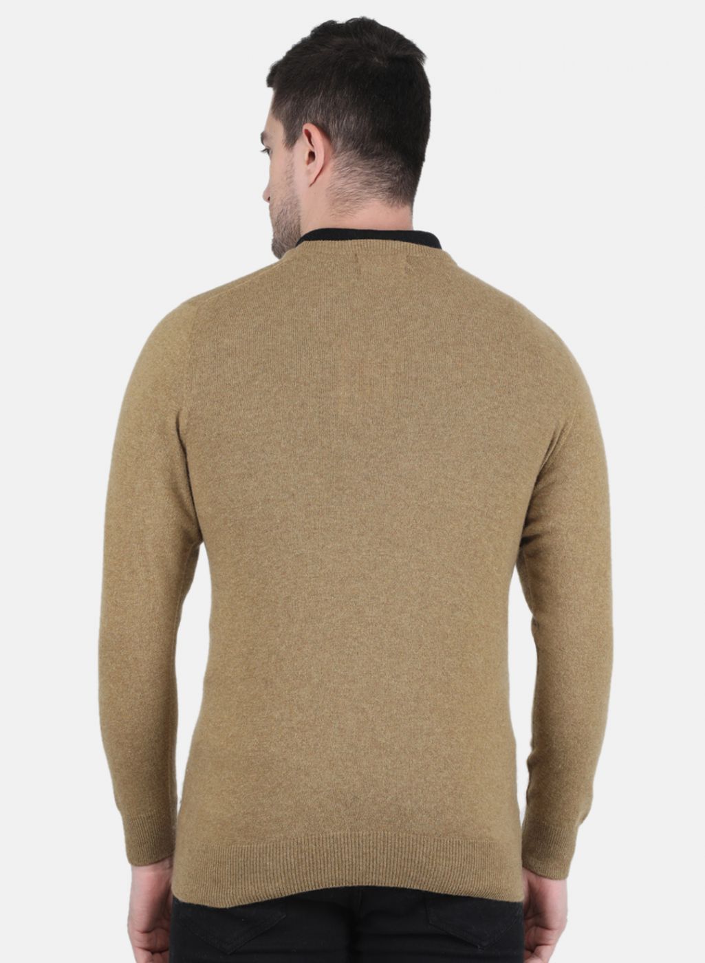 Men Brown Solid Pullover