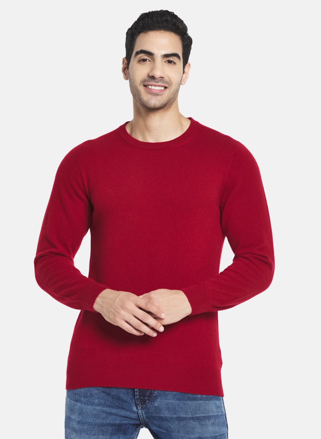 Men Maroon Solid Pullover