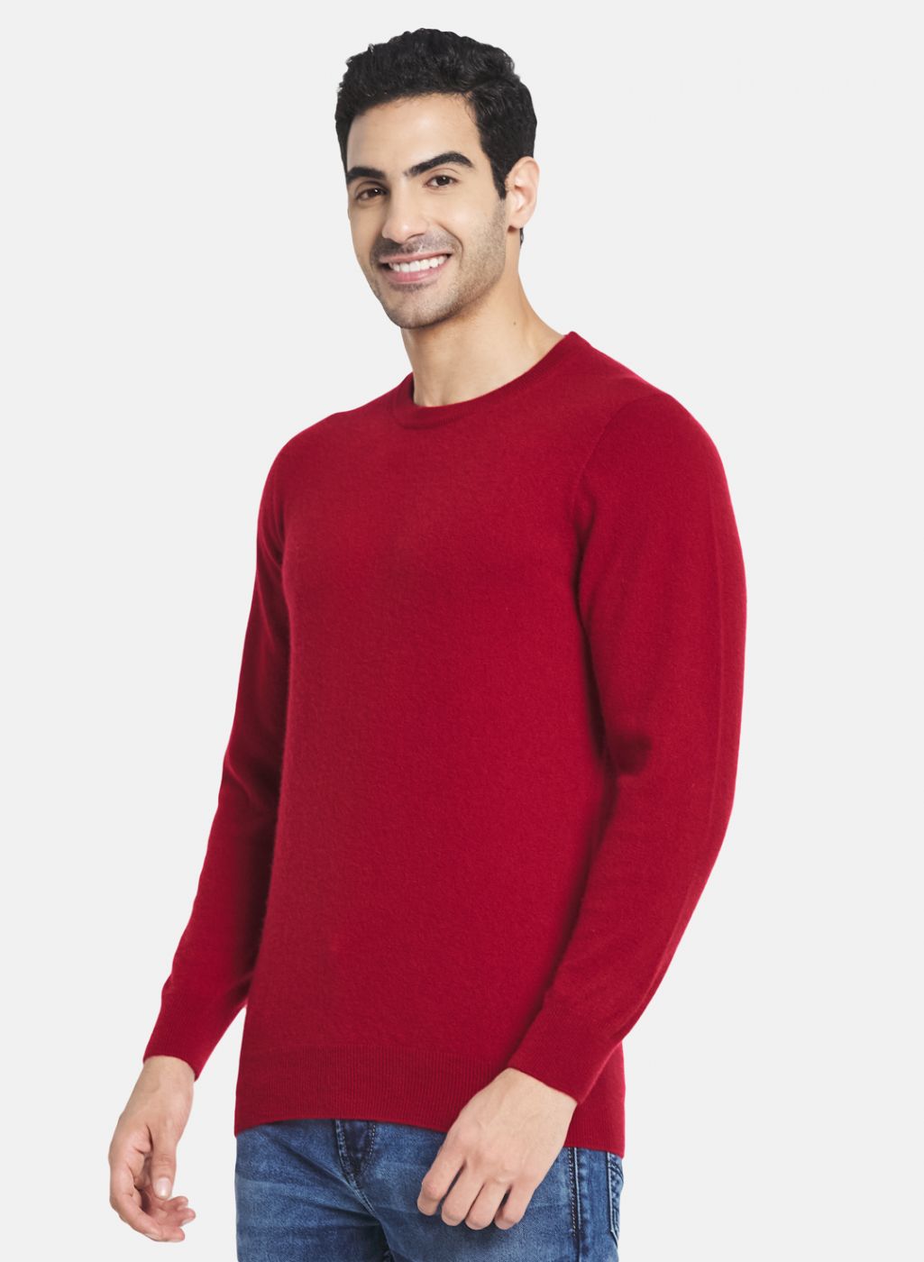 Men Maroon Solid Pullover