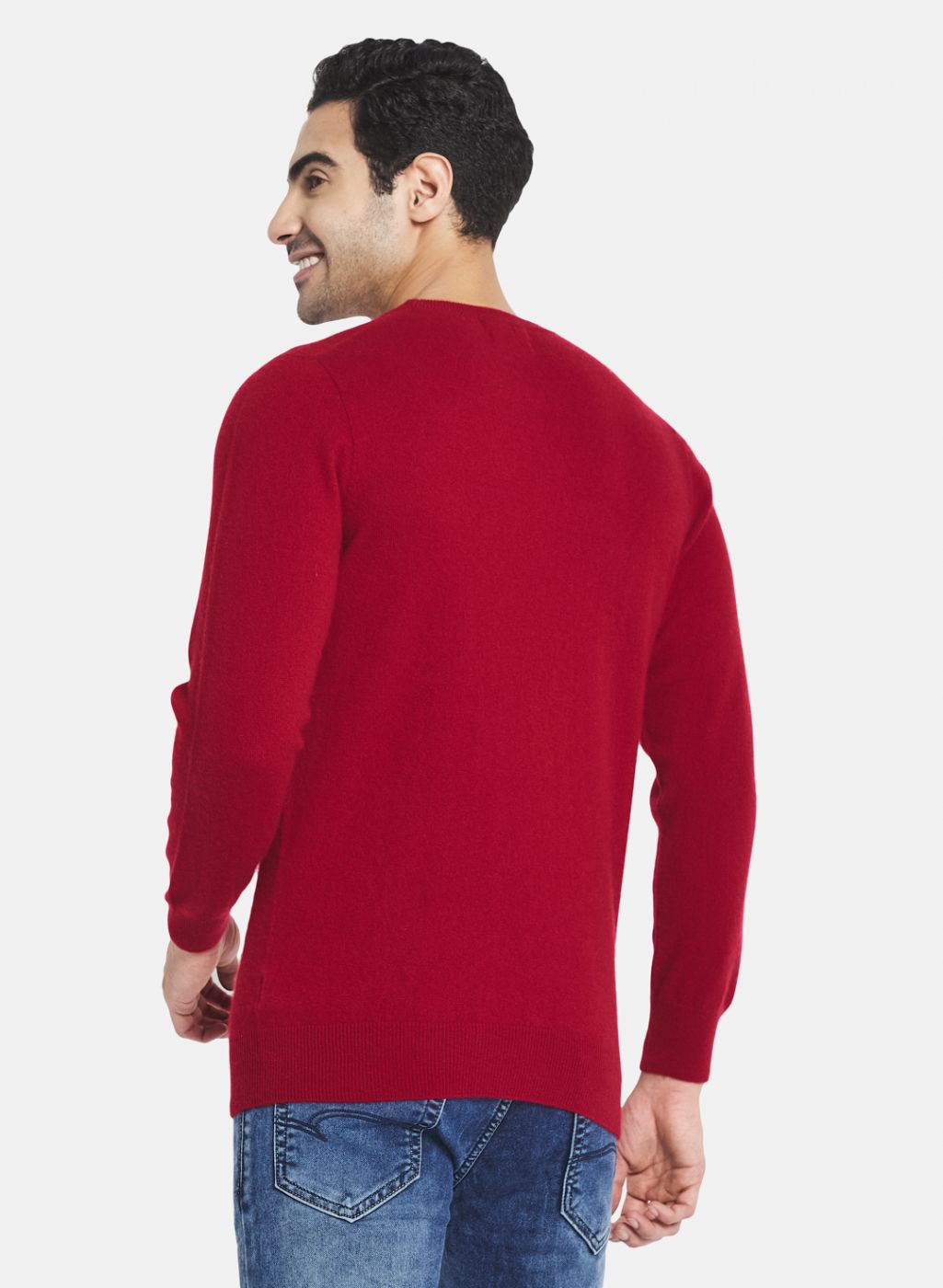 Men Maroon Solid Pullover