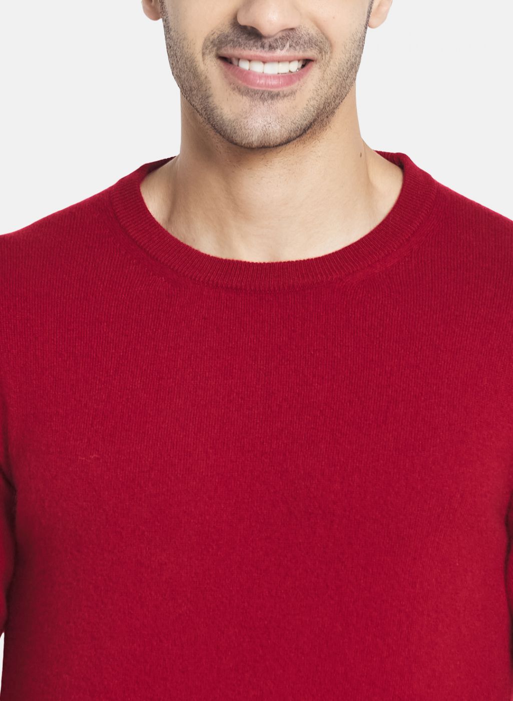 Men Maroon Solid Pullover