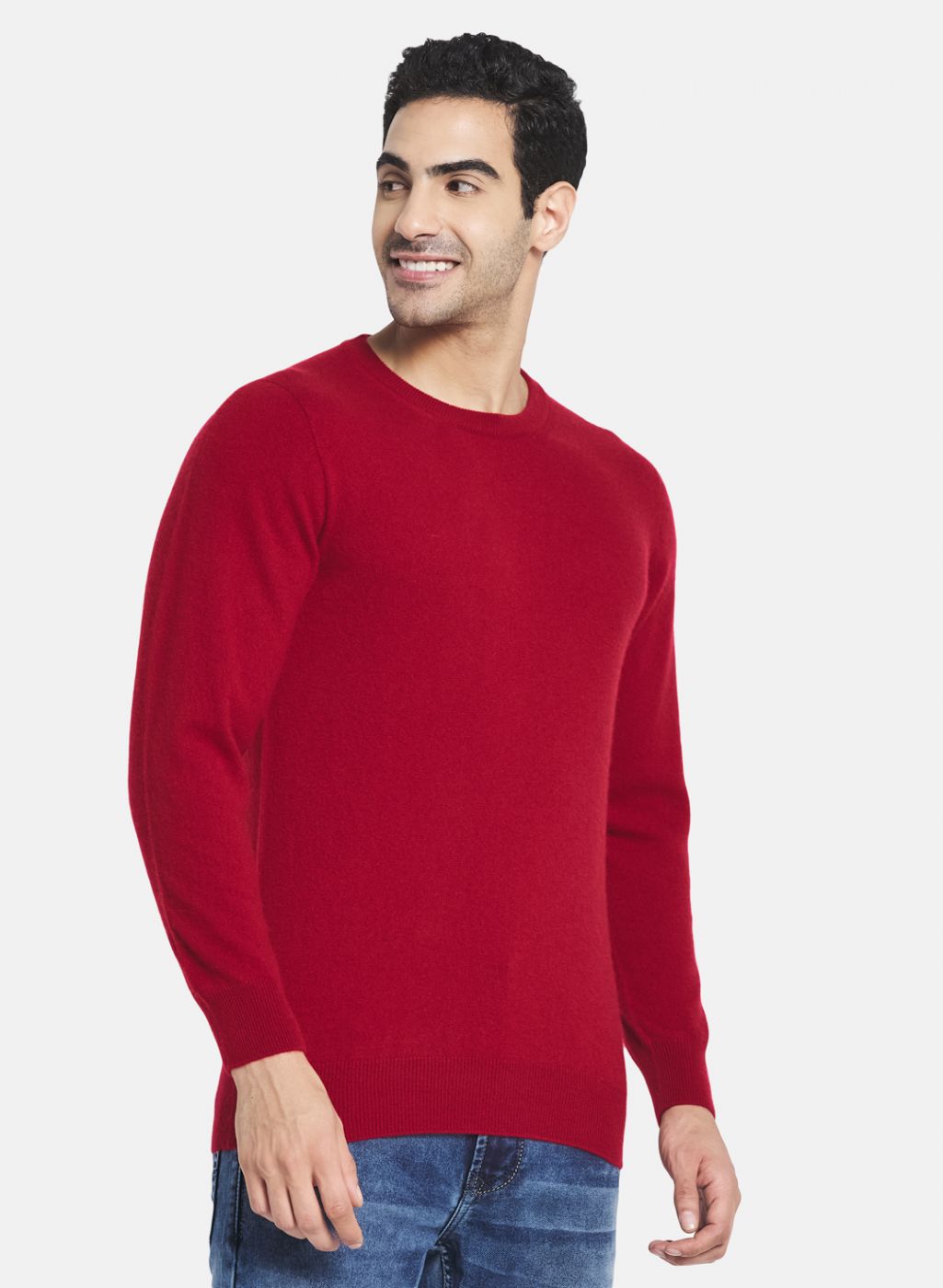 Men Maroon Solid Pullover