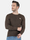 Men Brown Solid Pullover