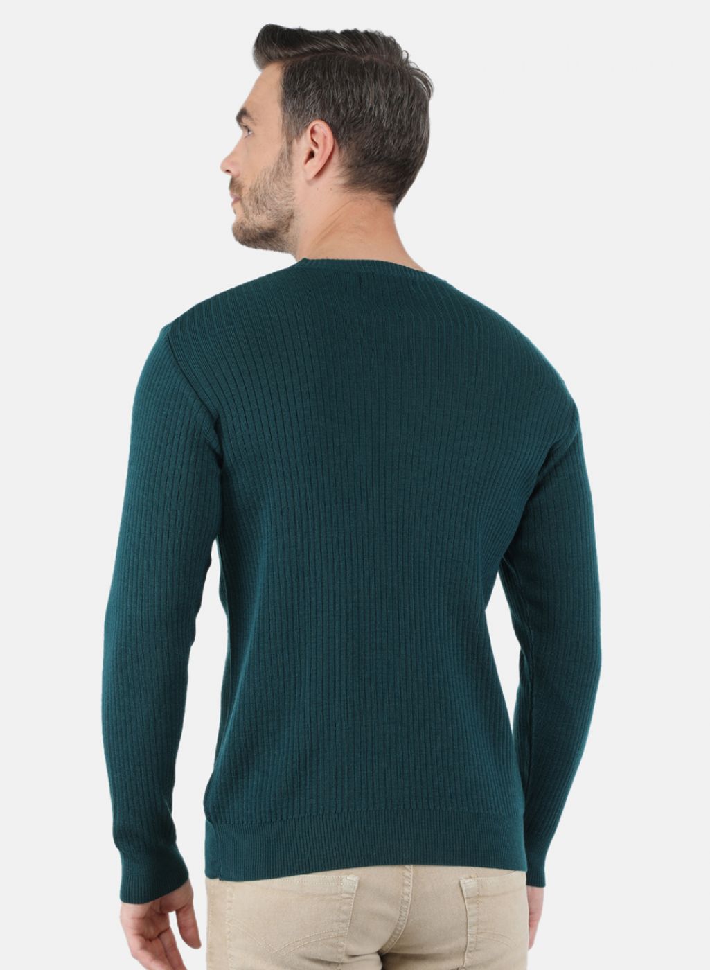 Men Green Solid Pullover