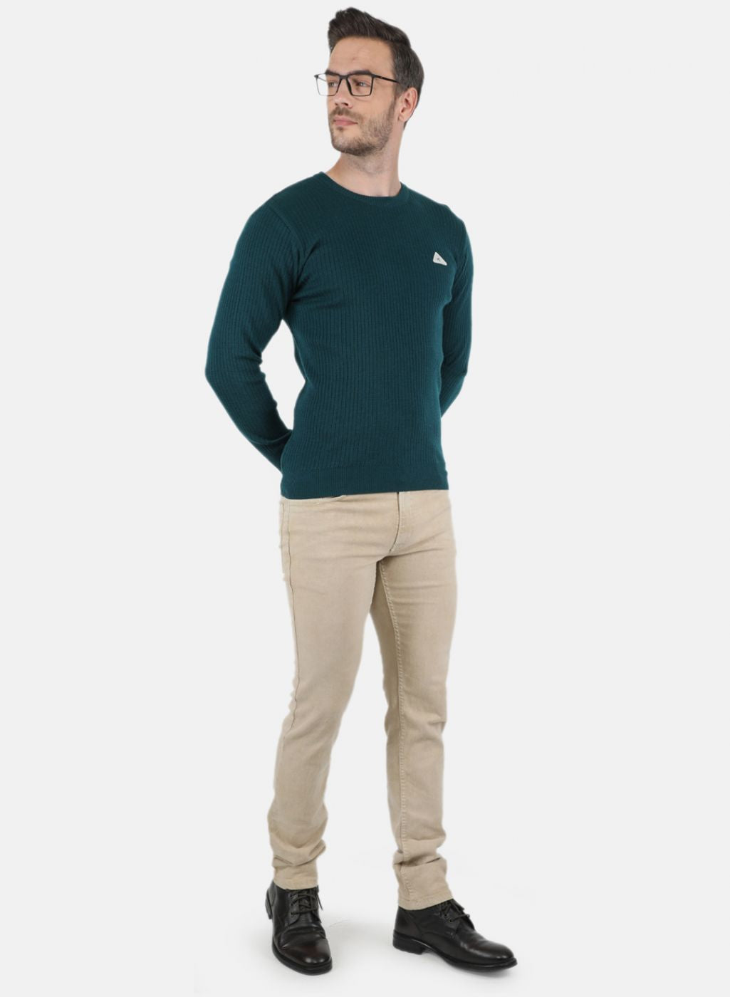 Men Green Solid Pullover