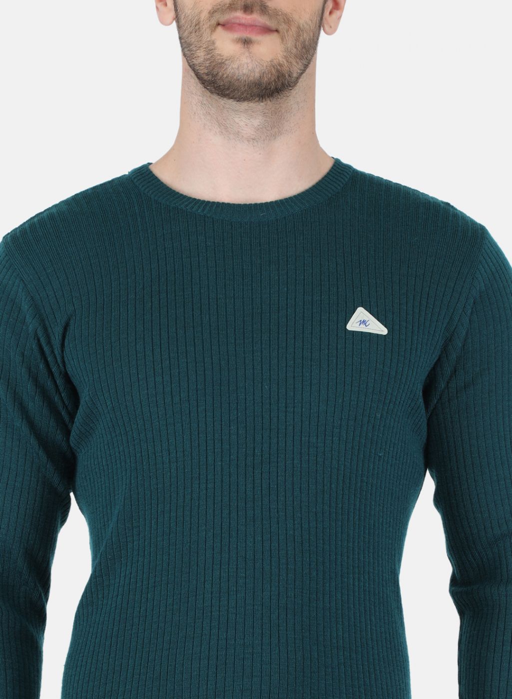 Men Green Solid Pullover