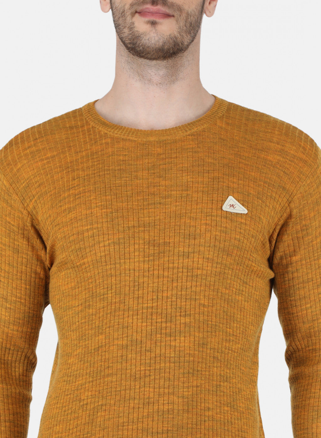 Men Yellow Solid Pullover