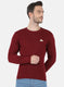 Men Maroon Solid Pullover