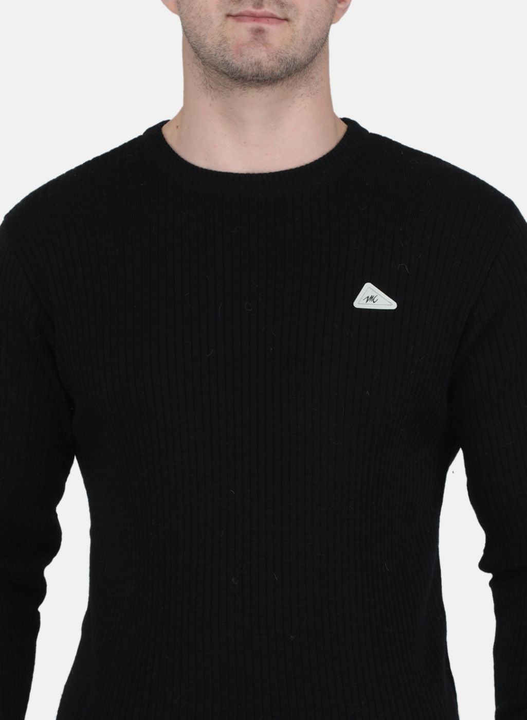 Men Black Solid Pullover