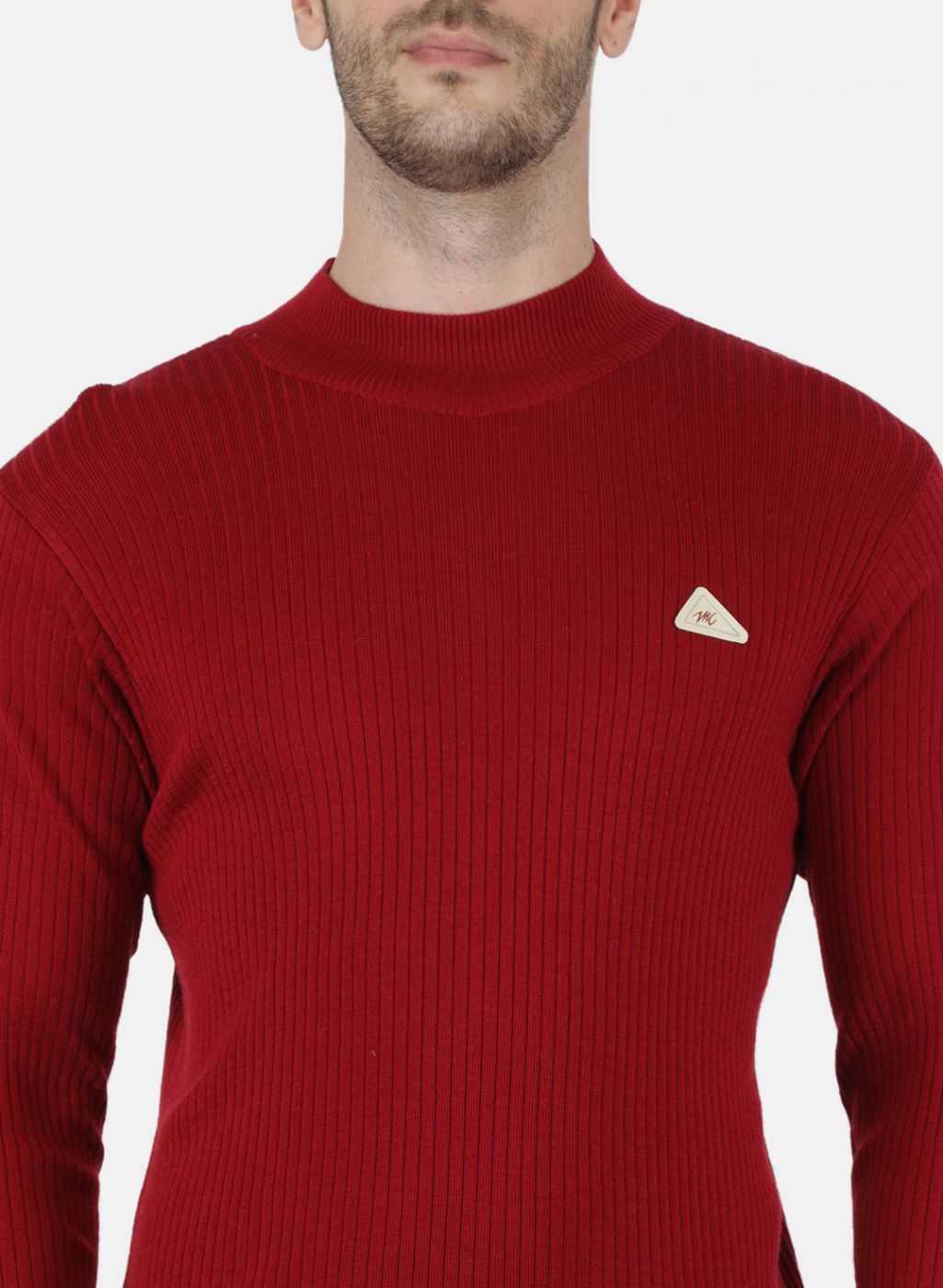 Men Maroon Solid Pullover