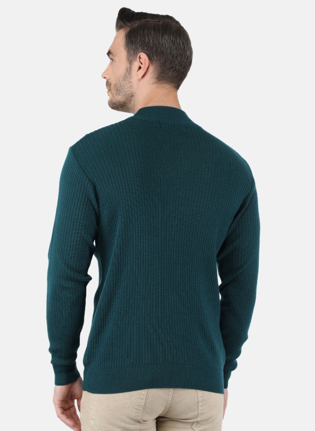 Men Green Solid Pullover