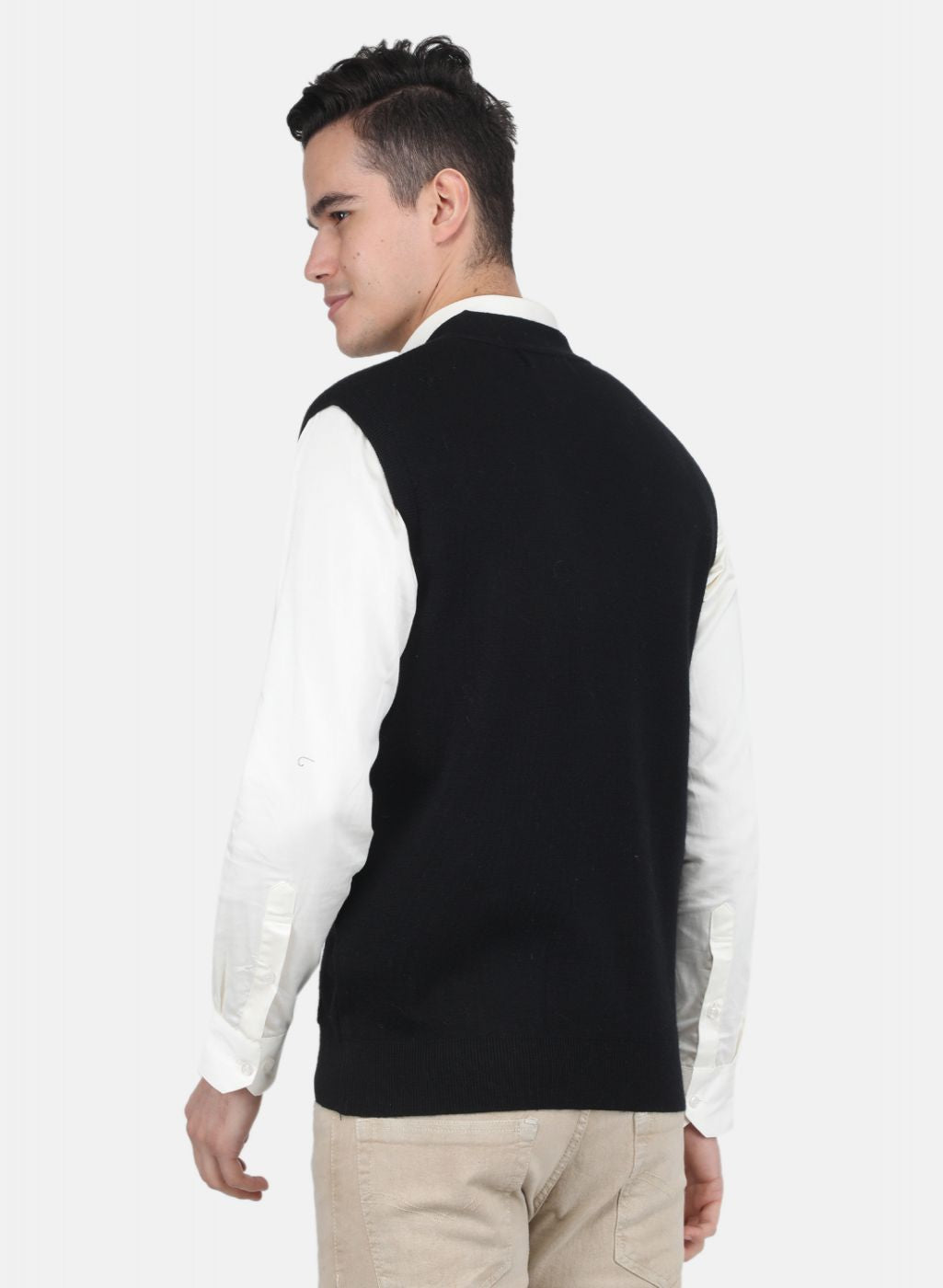 Men Black Solid Cardigan