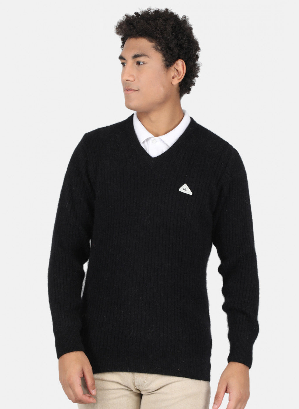 Men Black Solid Pullover