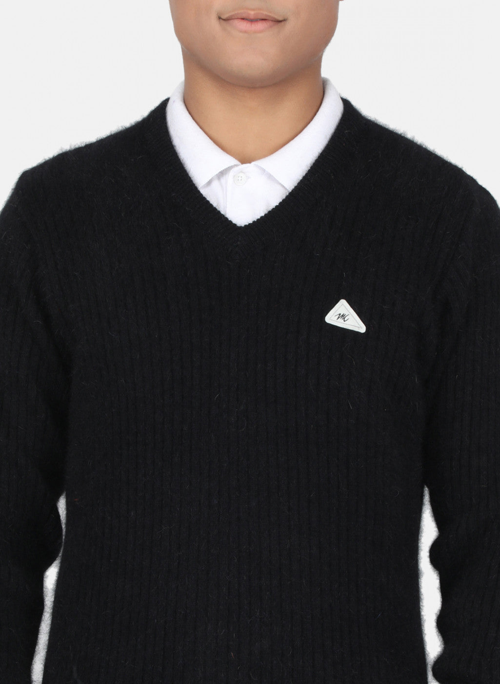 Men Black Solid Pullover