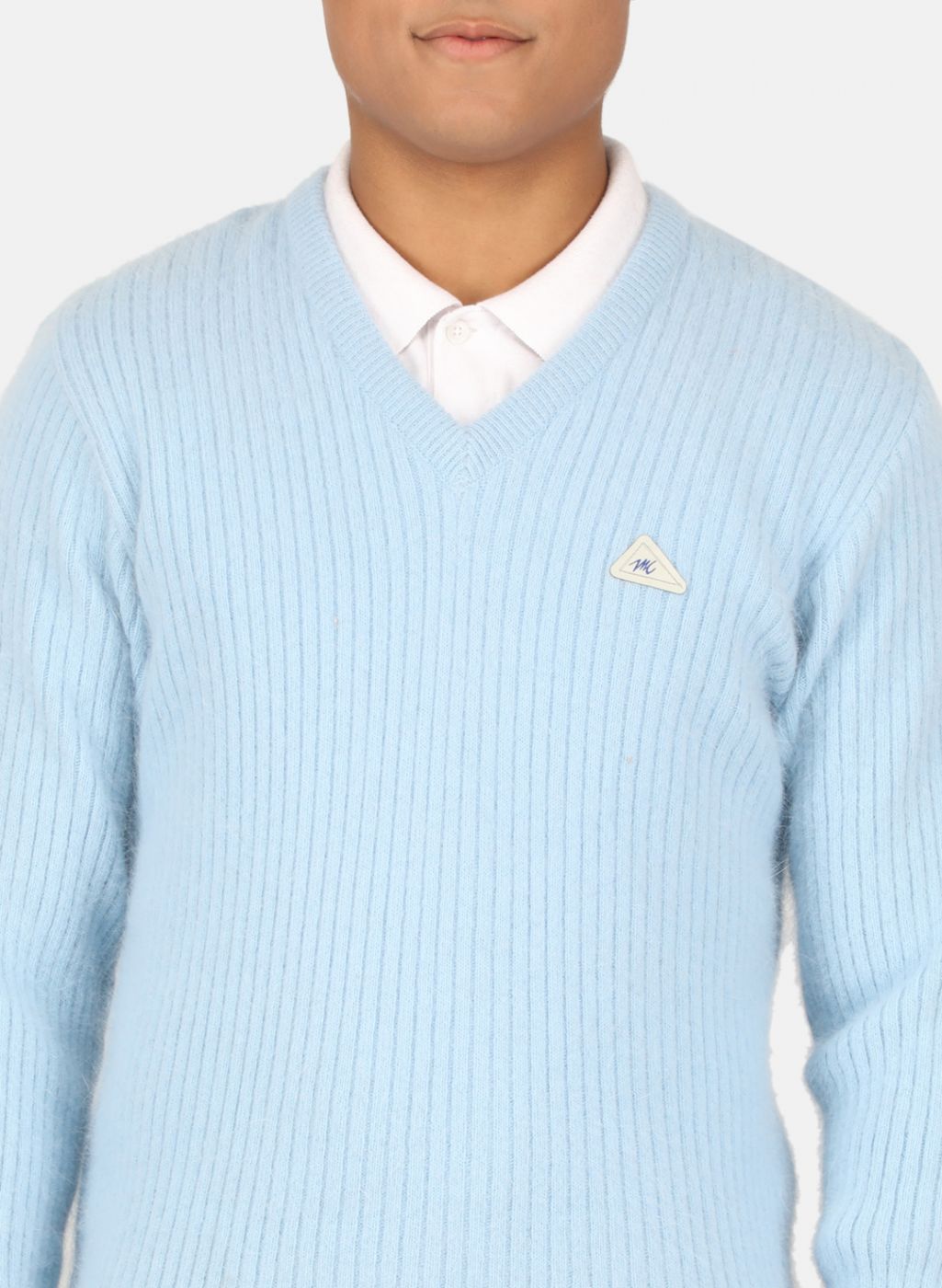 Men Blue Solid Pullover