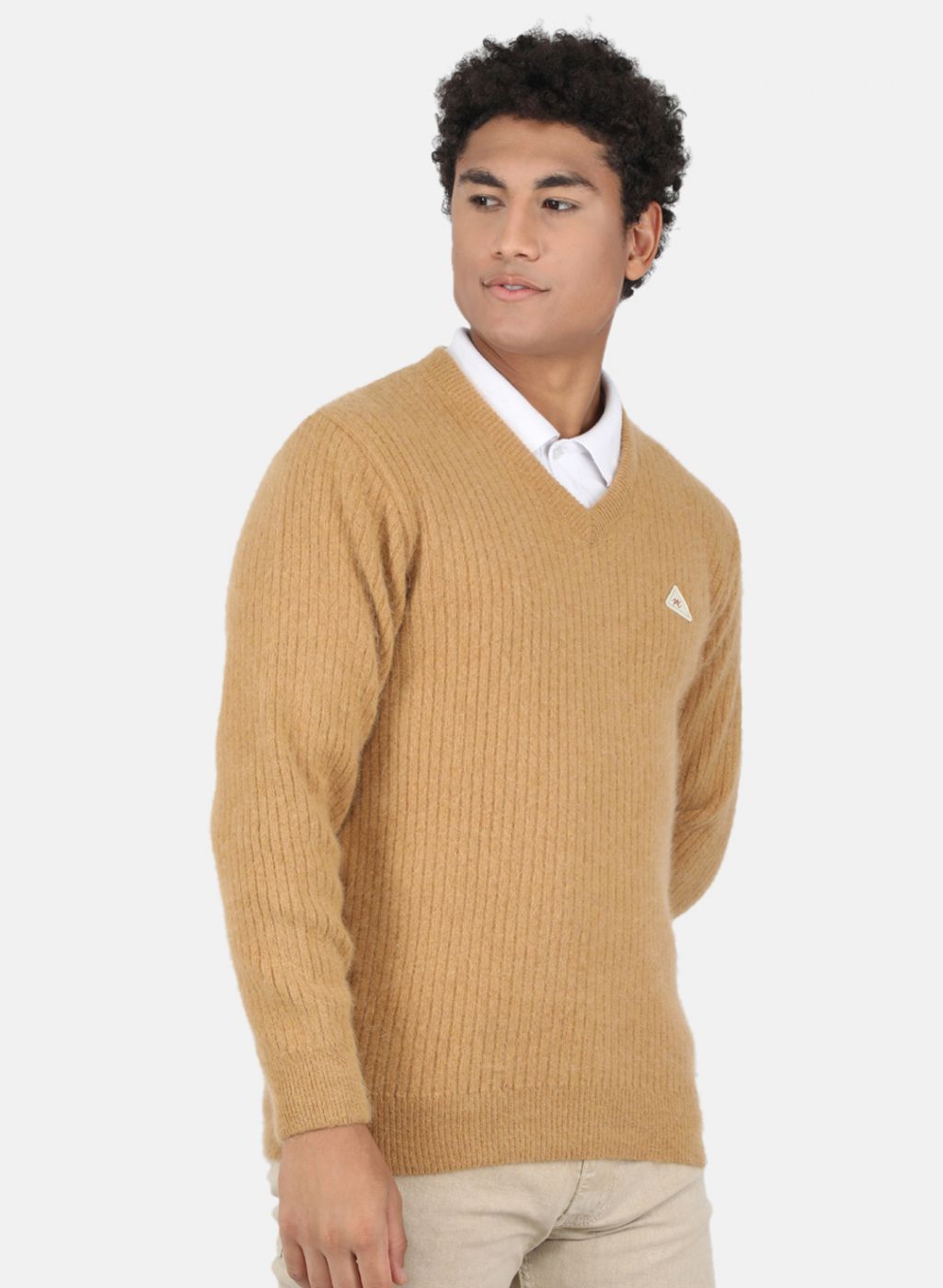 Men Brown Solid Pullover